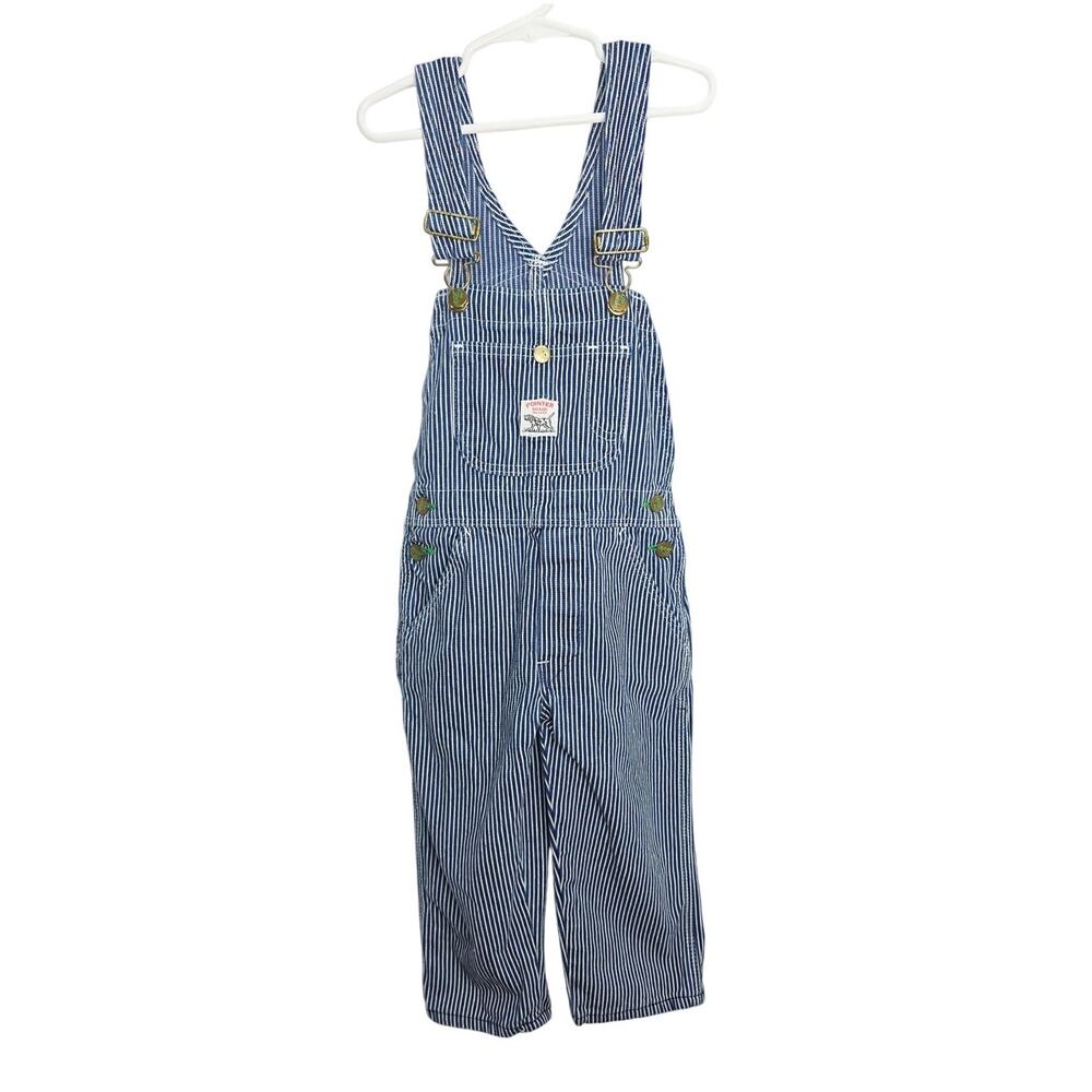 Vintage Pointer Brand Overalls Kids Size 4 Hickory Stripe Railroad Made USA